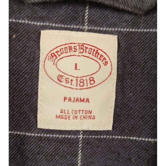 Brooks Brothers Men's Navy Pajama Button Up Size L - Picture 2 of 4